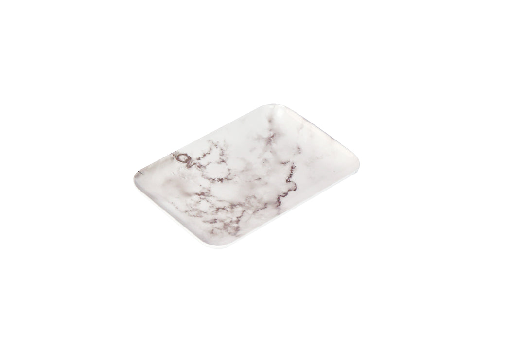 Efay Melamine Marble Carrara Rectangular Tray 13" Pure White - Premium Tray from Efay - Just $30!