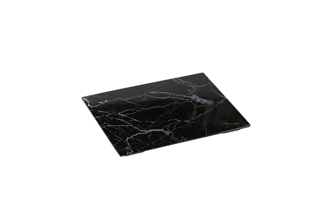 Efay Melamine Marble Xemein Footed Platter 1/2 Black - Premium Platters from Efay - Just $65!