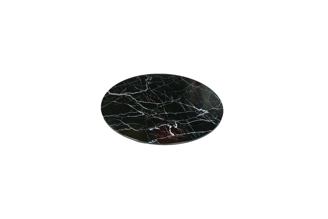 Efay Melamine Marble Xemein Round Footed Platter 13" Black - Premium Platters from Efay - Just $65!