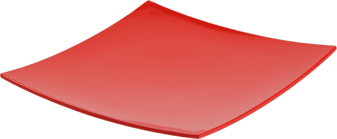 Efay Melamine Luna Curved Square Plate 14" Red - Premium Plate from Efay - Just $45!