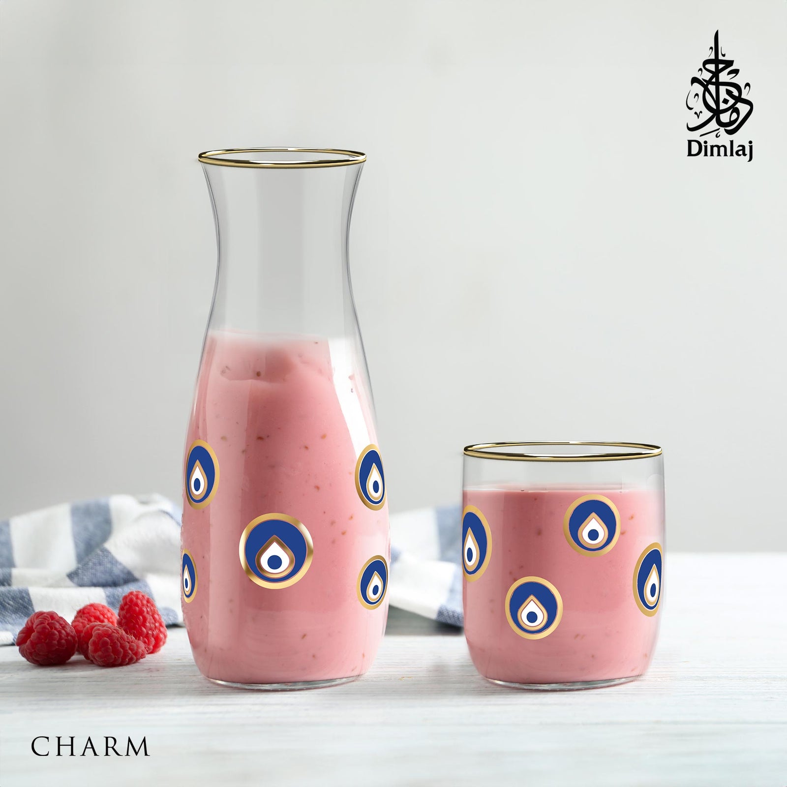 Dimlaj Charm Set of 3 Pcs Drinkset (Gold) - Premium Drinkset from Charm By Dimlaj - Just $300!