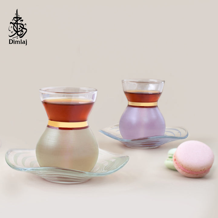 Dimlaj Touch Luminous Set of 6 Pcs Tea Cups and Saucers - Premium Tea Istikanas from Dimlaj - Just $135!