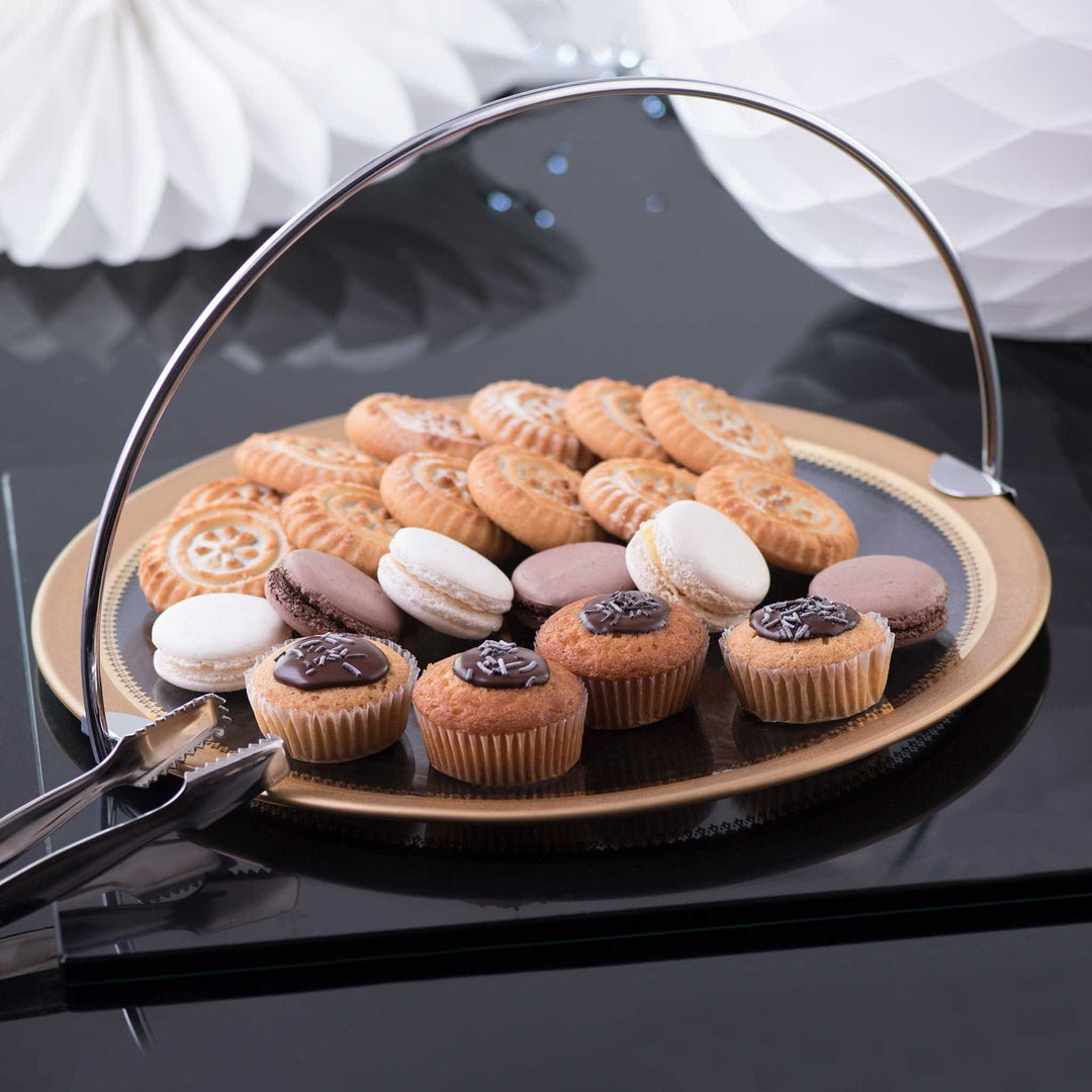 Dimlaj Cordoba Large Serving Tray with Handle (Gold) - Premium Stands from Cordoba By Dimlaj - Just $210!