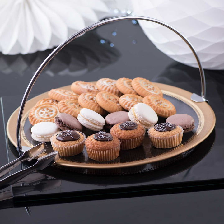 Dimlaj Cordoba Large Serving Tray with Handle (Gold) - Premium Stands from Cordoba By Dimlaj - Just $210!