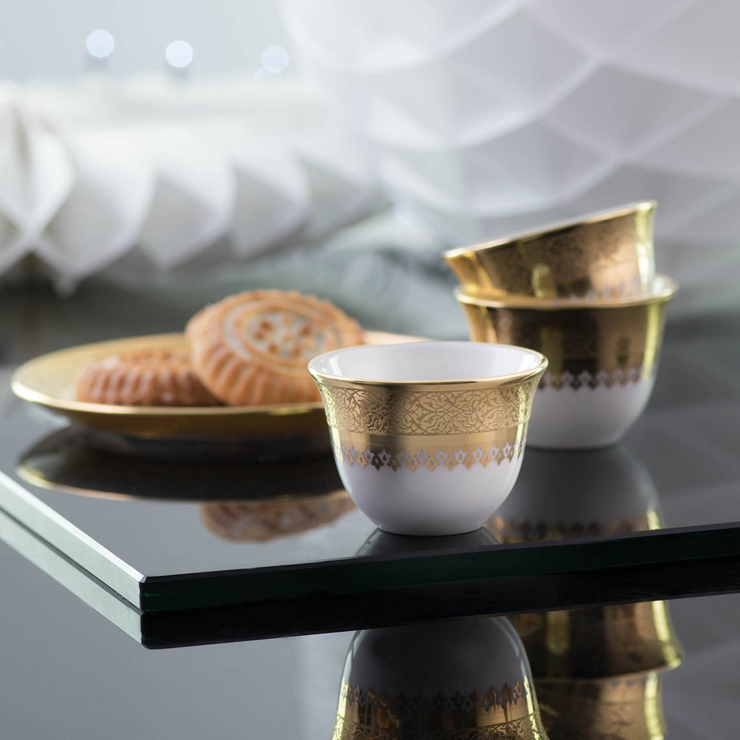 Dimlaj Cordoba Set of 6 Pcs Cawa Cups (Gold) - Premium Cawa Cups from Cordoba By Dimlaj - Just $200!