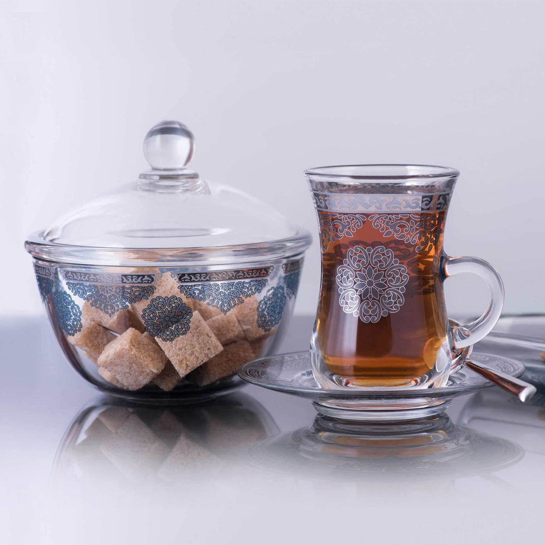 Dimlaj Selena Set of 20 Pcs Assorted Drinkware (Platinum & Blue) - Premium Special Sets from Selena By Dimlaj - Just $290!