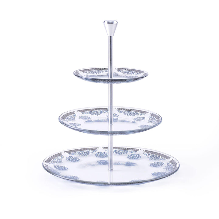 Dimlaj Selena 3 Tierd Tray (Platinum & Blue) - Premium Stands from Selena By Dimlaj - Just $168!