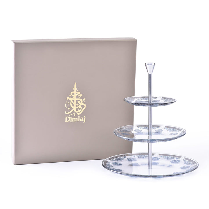 Dimlaj Selena 3 Tierd Tray (Platinum & Blue) - Premium Stands from Selena By Dimlaj - Just $168!