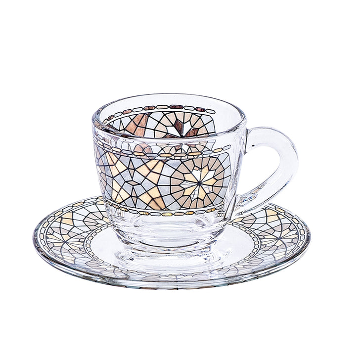 Dimlaj Montage Set of 6 Pcs Coffee Cups and Saucers (Gold & Green) - Premium Coffee Sets from Montage By Dimlaj - Just $225!