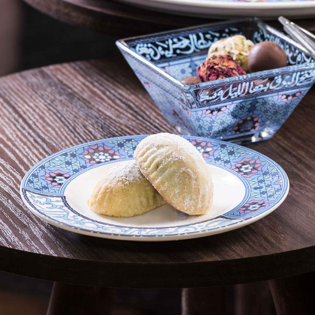 Dimlaj Melange Set of 6 Pcs Plates (Platinum & Blue) - Premium Porcelain Plates from Melange By Dimlaj - Just $340!