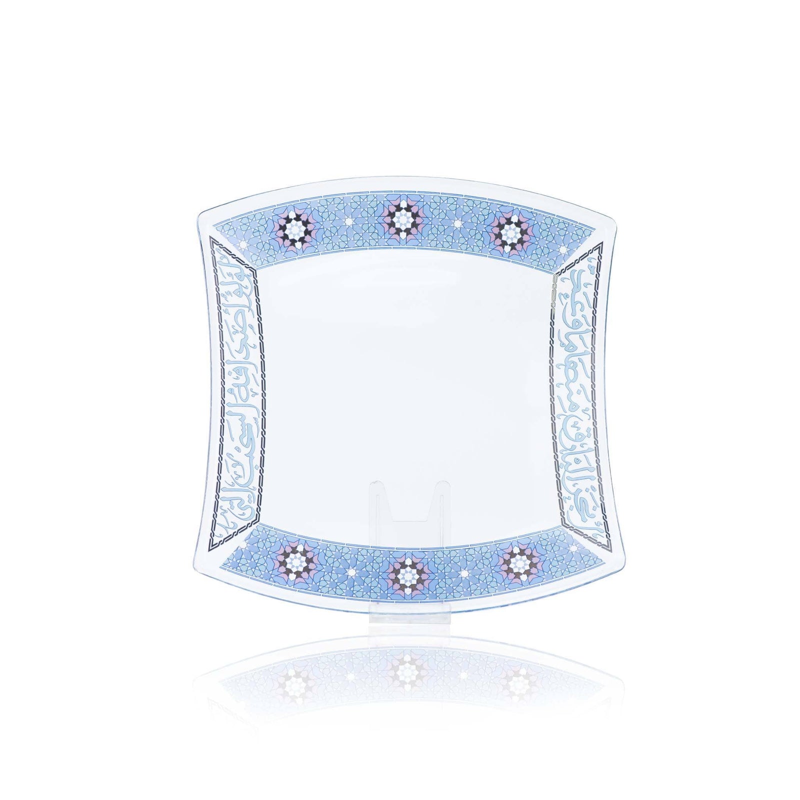 Dimlaj Melange Large Serving Plate (Platinum & Blue) - Premium Glass Plates from Melange By Dimlaj - Just $265!
