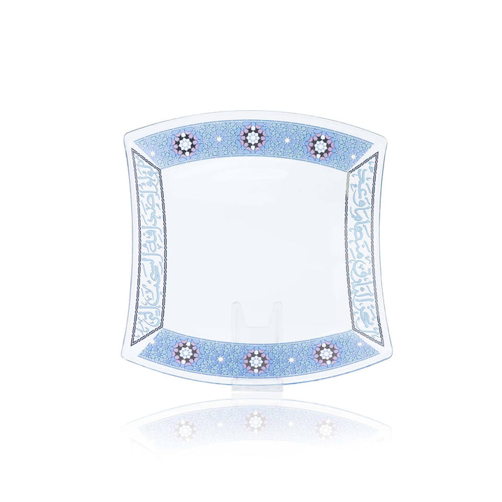 Dimlaj Melange Large Serving Plate (Platinum & Blue) - Premium Glass Plates from Melange By Dimlaj - Just $265!