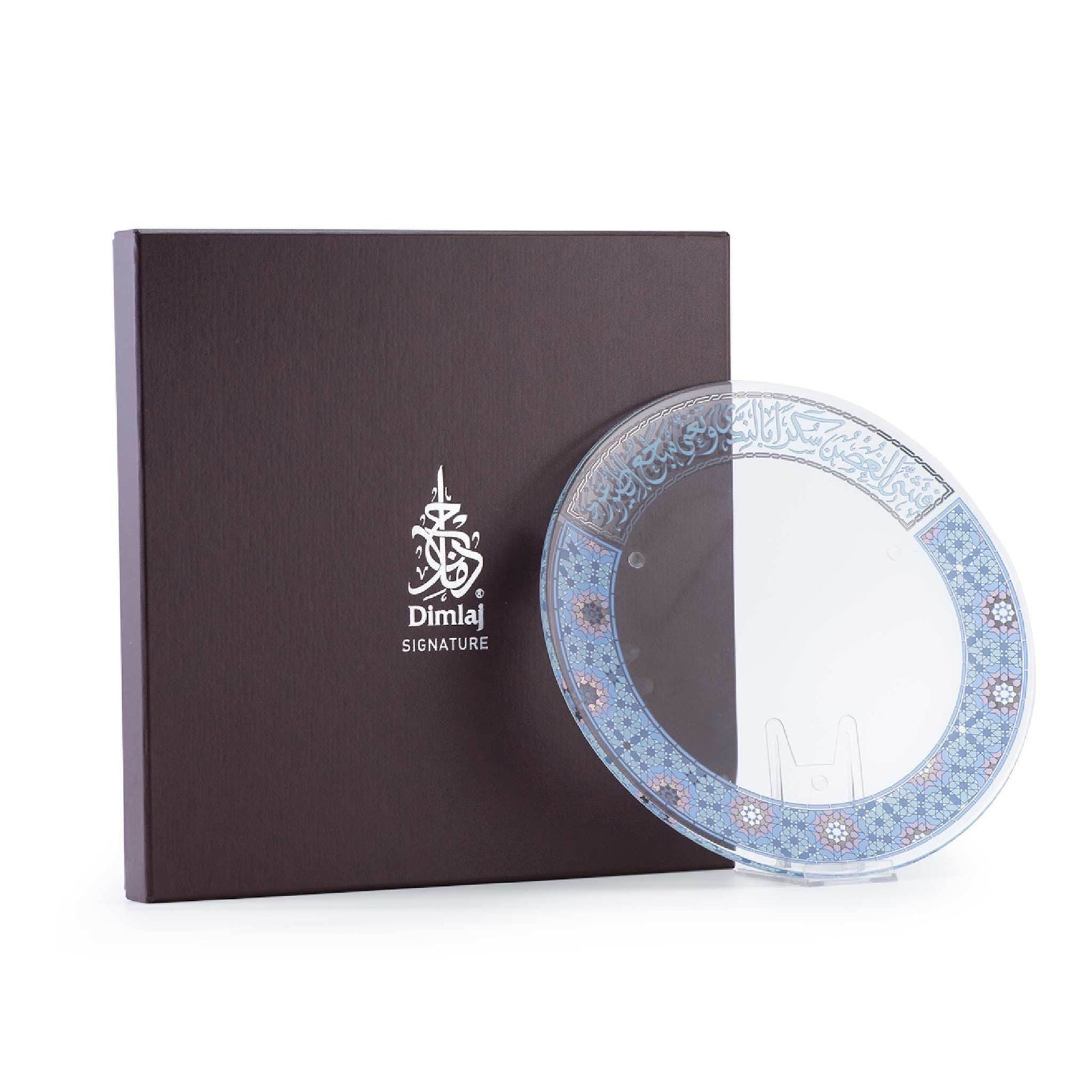 Dimlaj Melange Large Charger Plate (Platinum & Blue) - Premium Glass Plates from Melange By Dimlaj - Just $265!