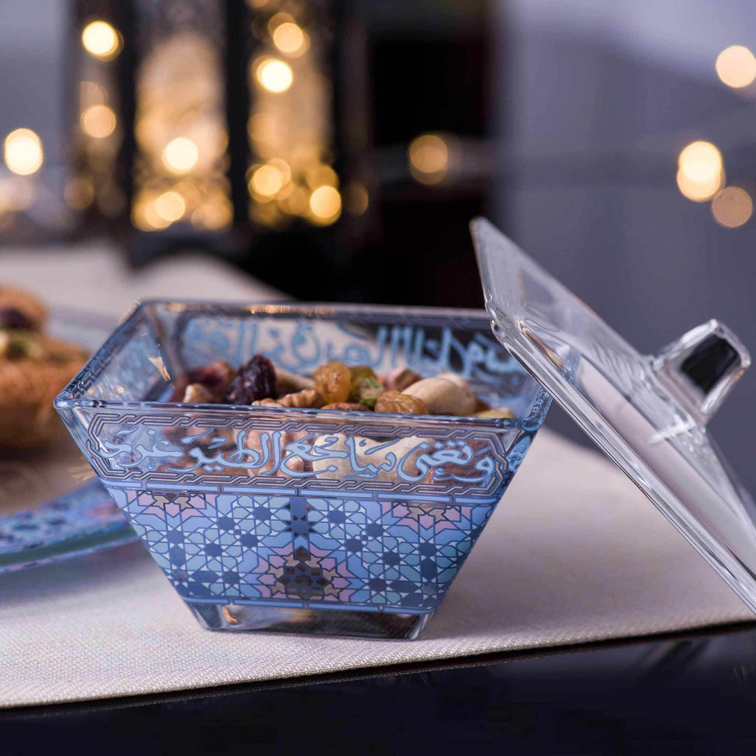 Dimlaj Melange Sugar Bowl with Lid (Platinum & Blue) - Premium Sugar Bowls from Melange By Dimlaj - Just $160!