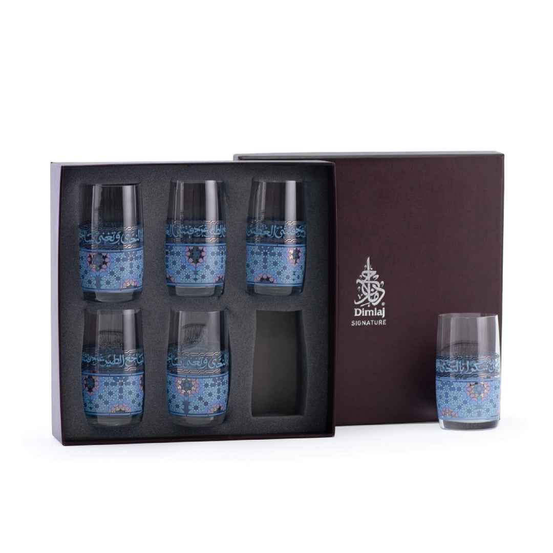 Dimlaj Melange Set of 6 Pcs Tumblers (Platinum & Blue) - Premium Tumblers from Melange By Dimlaj - Just $315!