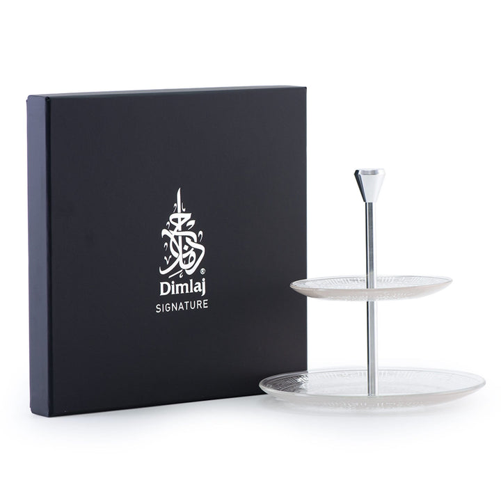 Dimlaj Shafa 2 Tiered Tray (Silver) - Premium Stands from Shafa By Dimlaj - Just $210!