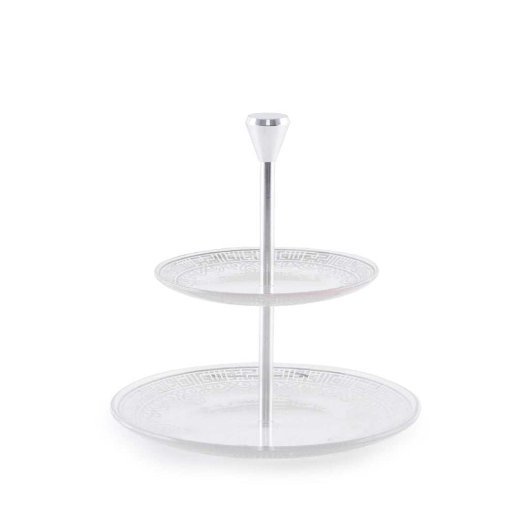 Dimlaj Shafa 2 Tiered Tray (Silver) - Premium Stands from Shafa By Dimlaj - Just $210!
