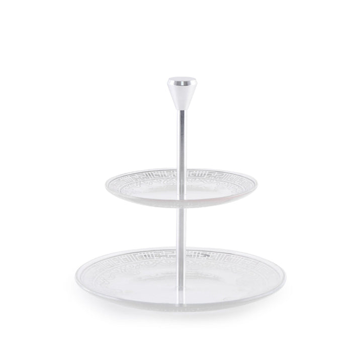 Dimlaj Shafa 2 Tiered Tray (Silver) - Premium Stands from Shafa By Dimlaj - Just $210!