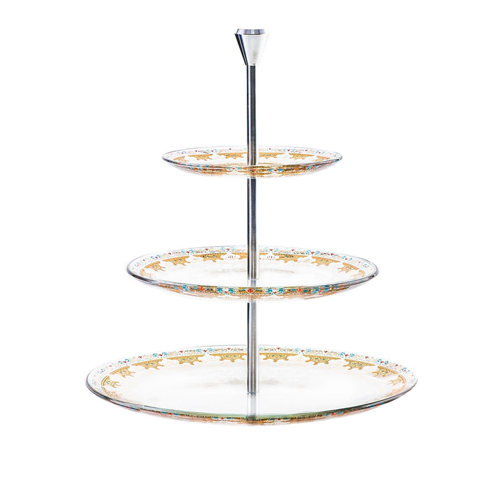 Dimlaj Suroor 3 Tiered Tray (Gold) - Premium Stands from Suroor By Dimlaj - Just $265!