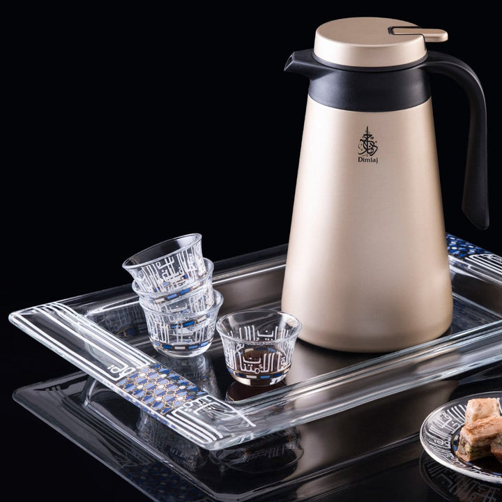 Dimlaj Asala Set of 6 Pcs Cawa Cups (Gold & Blue) - Premium Cawa Cups from Asala By Dimlaj - Just $210!