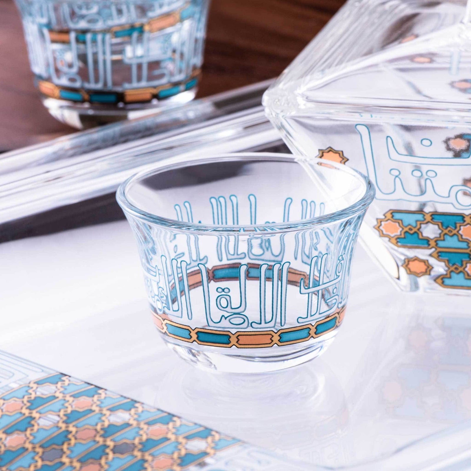 Dimlaj Asala Set of 6 Pcs Cawa Cups (Gold & Green) - Premium Cawa Cups from Asala By Dimlaj - Just $210!