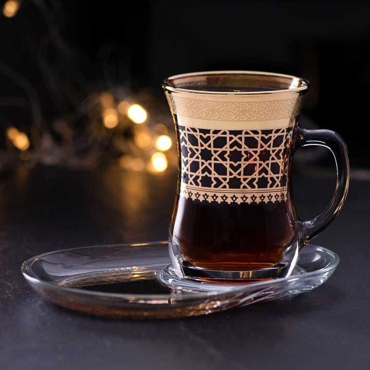 Dimlaj Cordoba Set of 2 Pcs Mugs and Saucers (Gold) - Premium Mugs from Cordoba By Dimlaj - Just $250!