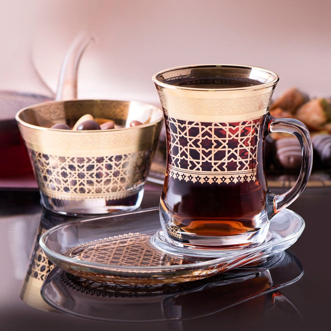 Dimlaj Cordoba Set of 2 Pcs Mugs and Saucers (Gold) - Premium Mugs from Cordoba By Dimlaj - Just $250!