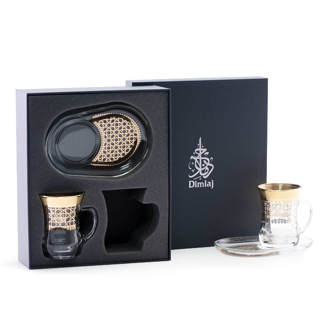 Dimlaj Cordoba Set of 2 Pcs Mugs and Saucers (Gold) - Premium Mugs from Cordoba By Dimlaj - Just $250!