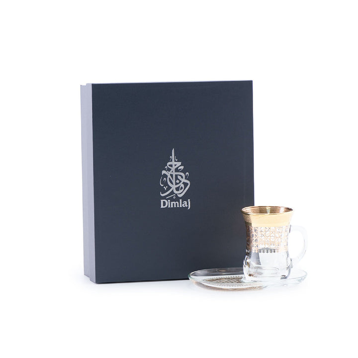 Dimlaj Cordoba Set of 2 Pcs Mugs and Saucers (Gold) - Premium Mugs from Cordoba By Dimlaj - Just $250!