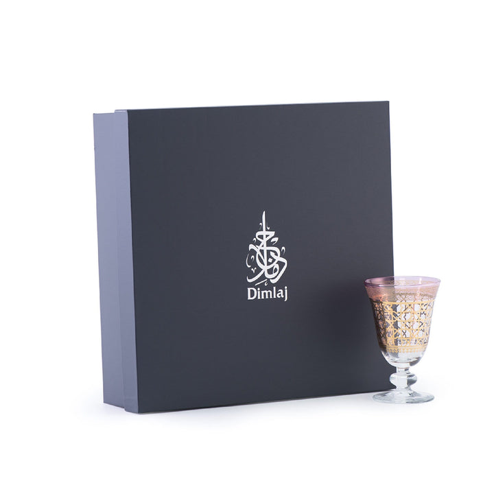 Dimlaj Cordoba Set of 6 Pcs Goblet Stems (Gold & Pink) - Premium Goblet Stemware from Cordoba By Dimlaj - Just $375!