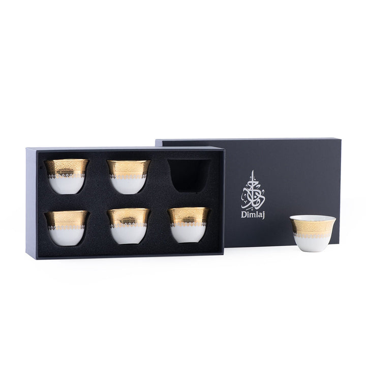 Dimlaj Cordoba Set of 6 Pcs Cawa Cups (Gold) - Premium Cawa Cups from Cordoba By Dimlaj - Just $200!