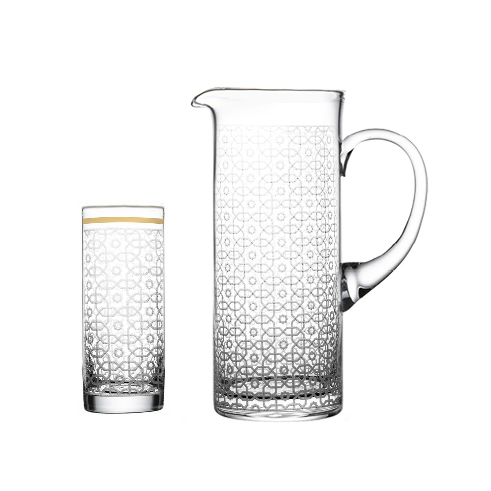 Dimlaj Ivory Set of 7 Pcs 1 pc Jug and 6 pcs Tumblers (Gold) - Premium Drinkset from Ivory By Dimlaj - Just $600!