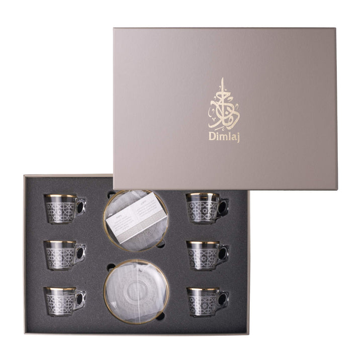 Dimlaj Ivory Set of 6 Pcs Coffee Cups and Saucers (Gold) - Premium Coffee Sets from Ivory By Dimlaj - Just $450!