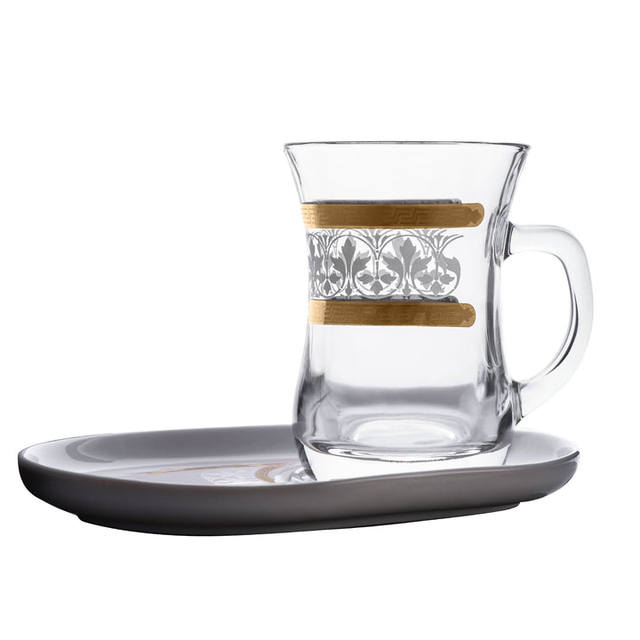 Dimlaj Touch Alcazar Set of 2 Pcs Mugs and Saucers (Gold) - Premium Mugs from Alcazar By Dimlaj - Just $99.99!