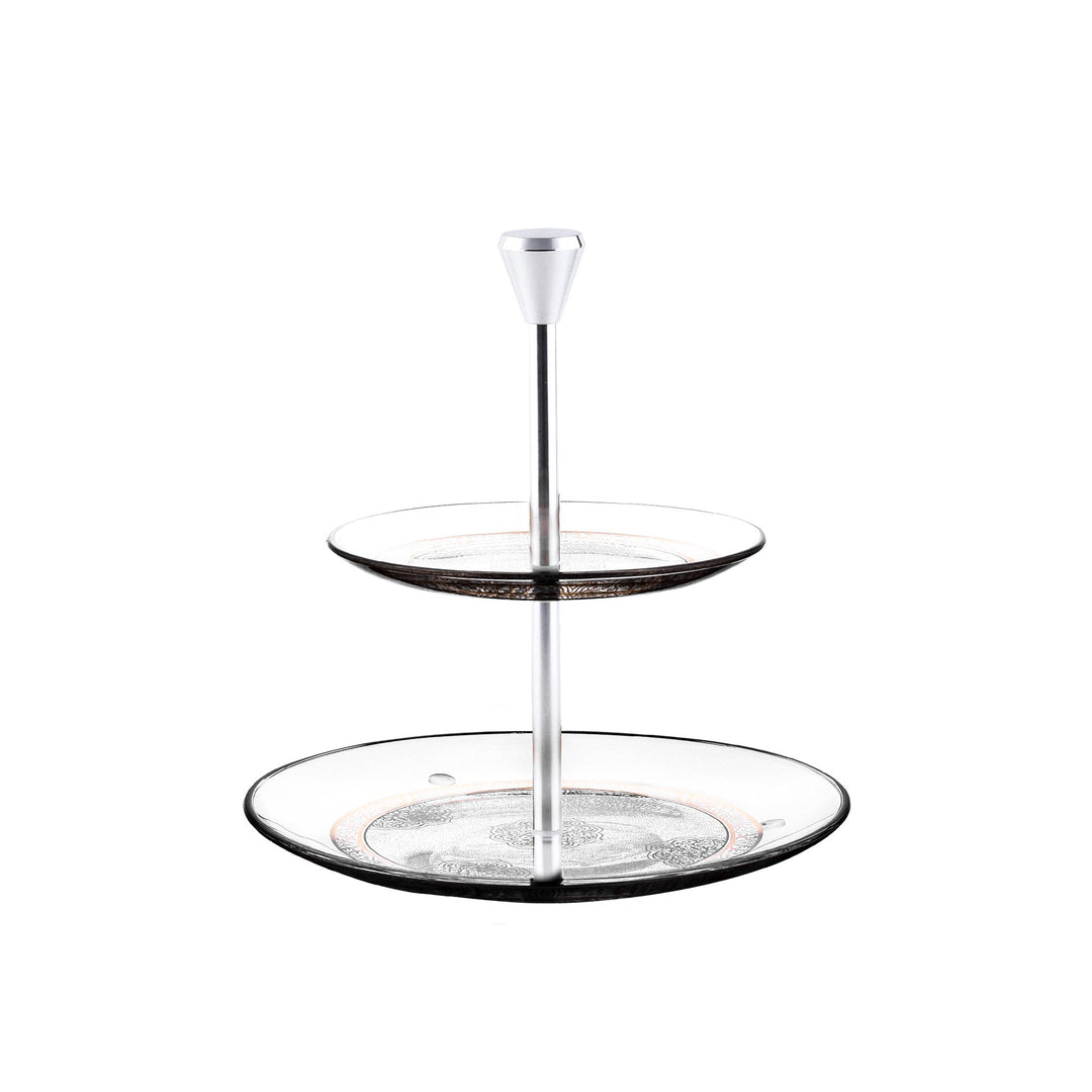Dimlaj Massar 2 Tiered Tray (Gold) - Premium Stands from Massar By Dimlaj - Just $130!