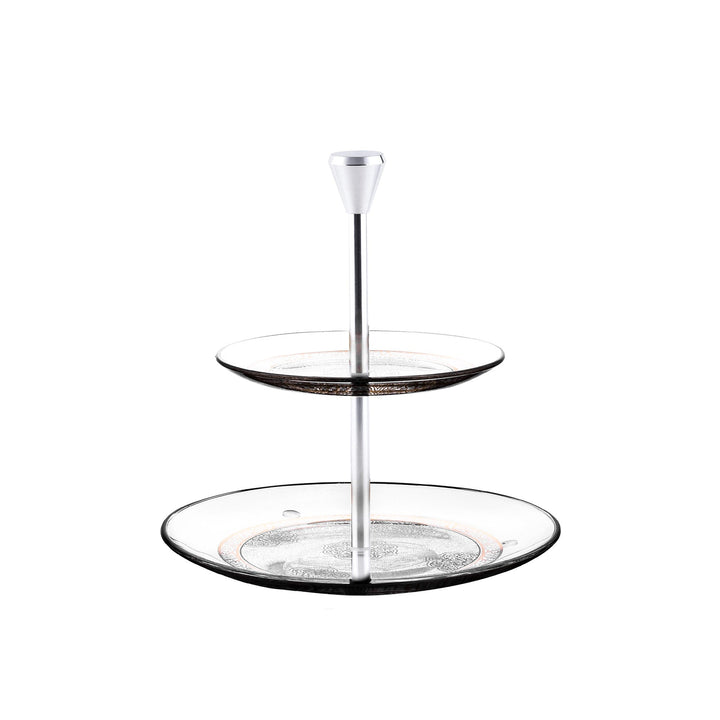 Dimlaj Massar 2 Tiered Tray (Gold) - Premium Stands from Massar By Dimlaj - Just $130!
