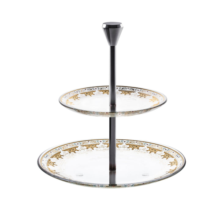 Dimlaj Suroor 2 Tiered Tray (Gold) - Premium Stands from Suroor By Dimlaj - Just $210!