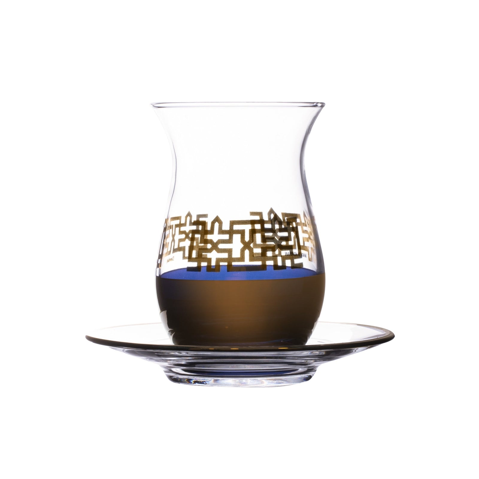 Dimlaj Copper & Gold Set of 6 Pcs Istikanas and Saucers (Gold) - Premium Tea Istikans Without Handle from Copper & Gold By Dimlaj - Just $265!