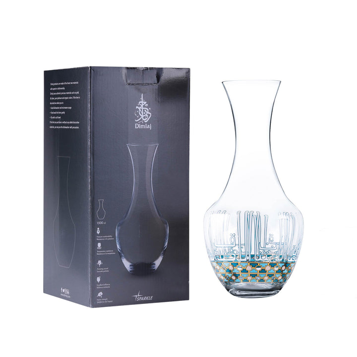 Dimlaj Asala Crystal Decanter (Gold & Green) - Premium Jugs from Asala By Dimlaj - Just $185!