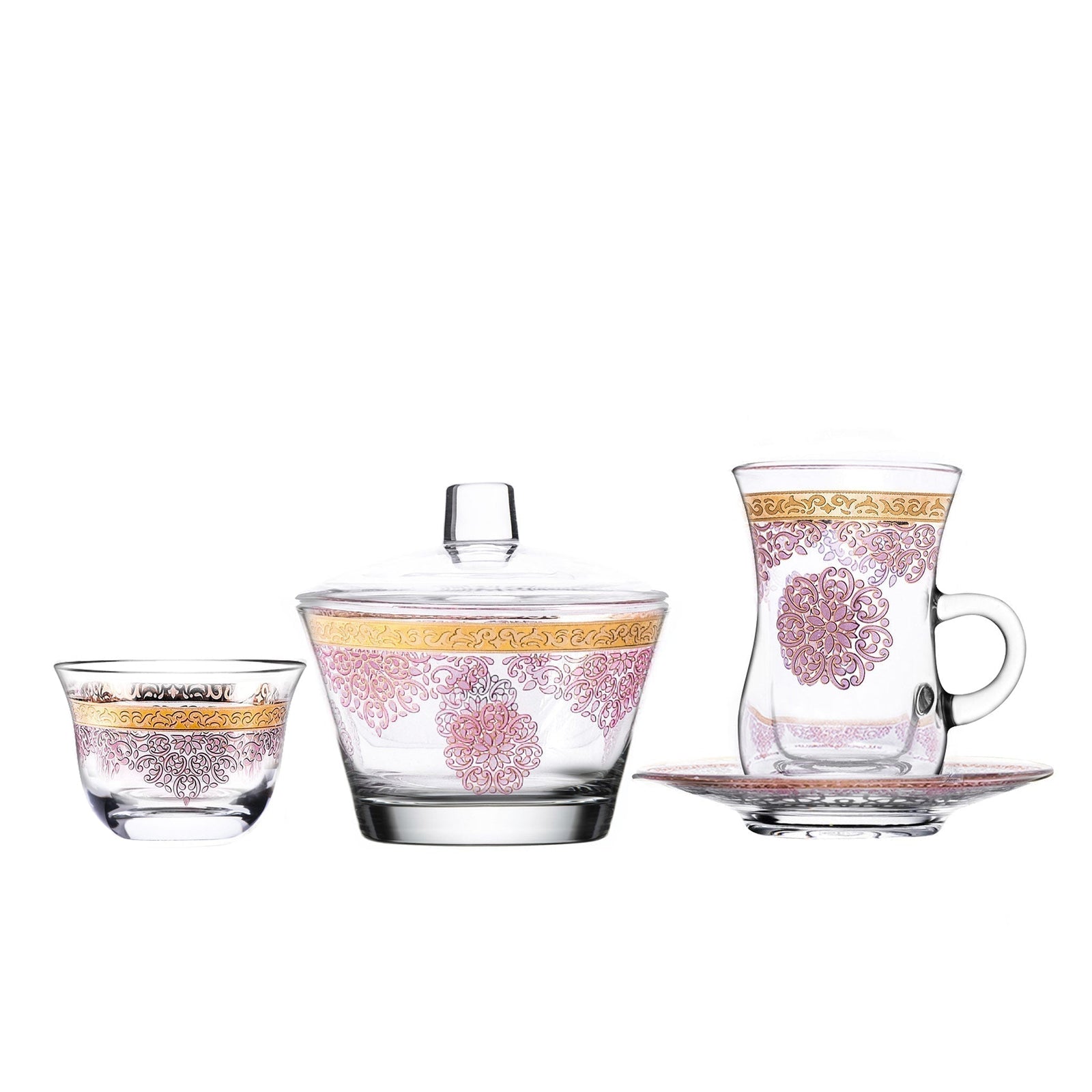 Dimlaj Selena Set of 20 Pcs Assorted Drinkware (Gold & Pink) - Premium Gift Sets from Selena By Dimlaj - Just $250!