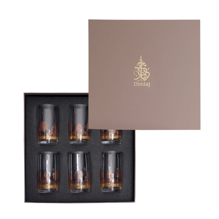 Dimlaj Selena Set of 6 Pcs Crystal Tumblers (Gold & Pink) - Premium Tumblers from Selena By Dimlaj - Just $212!