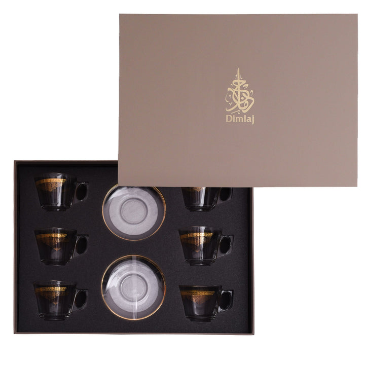 Dimlaj Selena Set of 6 Pcs Tea Cups and Saucers (Gold & Pink) - Premium Tea Cups from Selena By Dimlaj - Just $192!