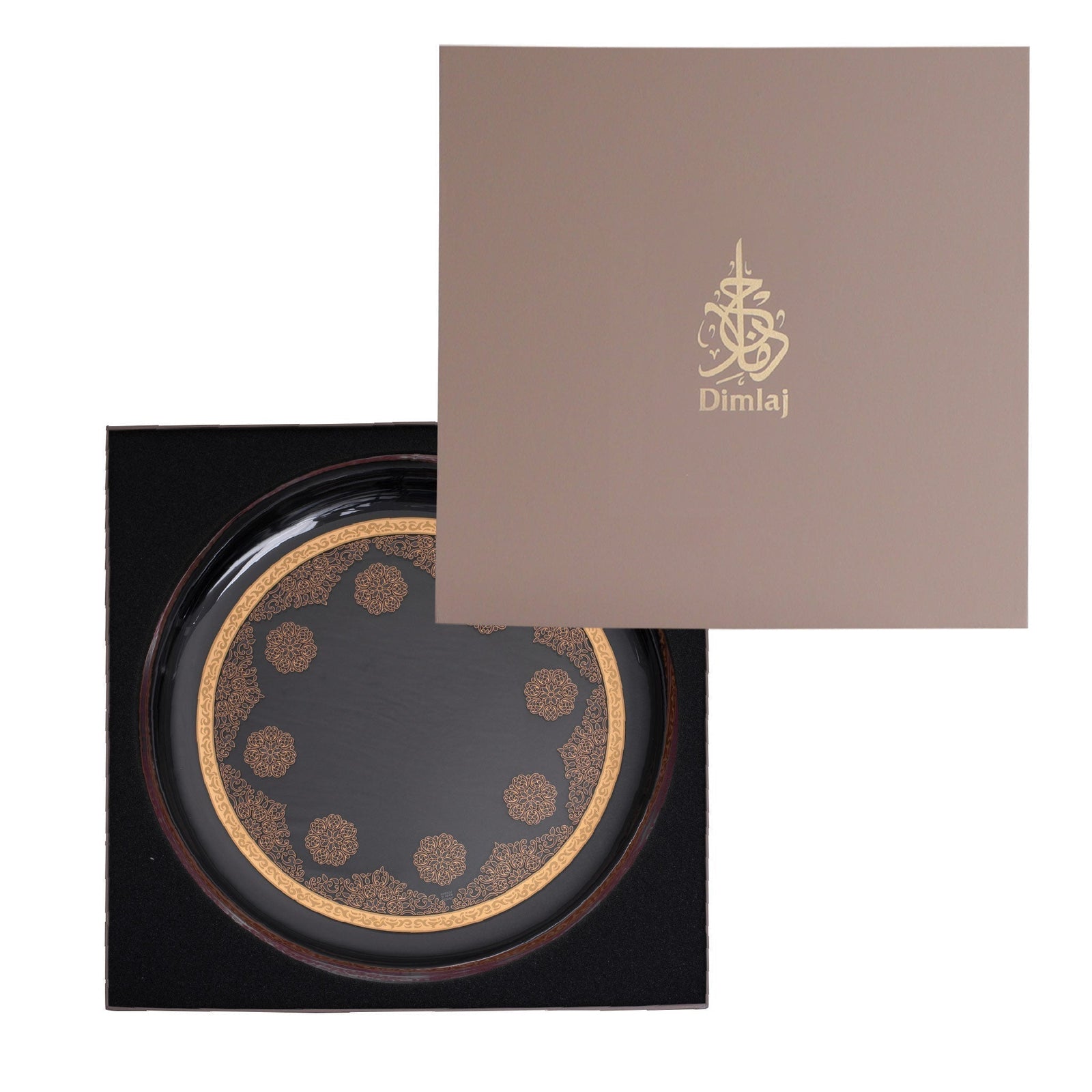 Dimlaj Selena Glass Plate (Gold & Pink) - Premium Platters from Selena By Dimlaj - Just $212!