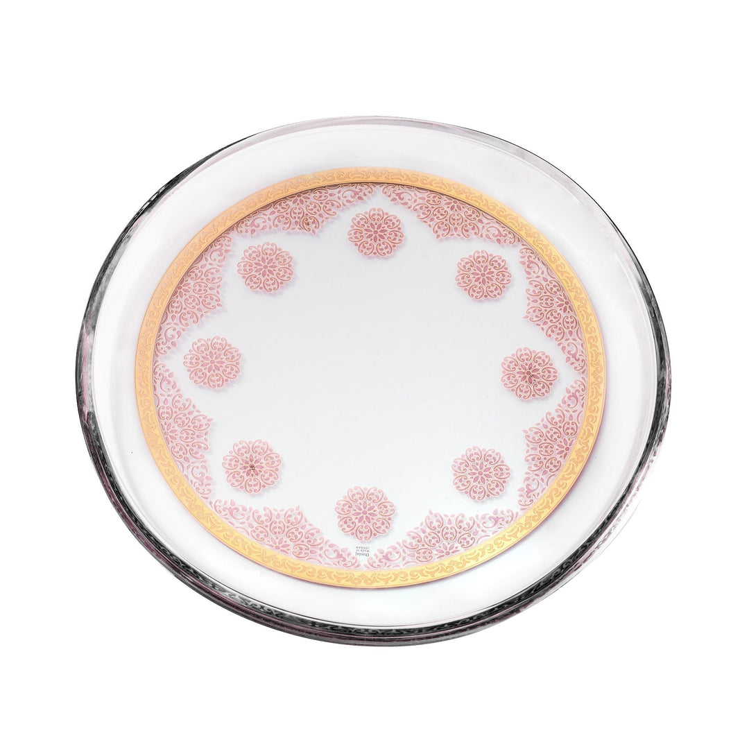 Dimlaj Selena Glass Plate (Gold & Pink) - Premium Platters from Selena By Dimlaj - Just $212!