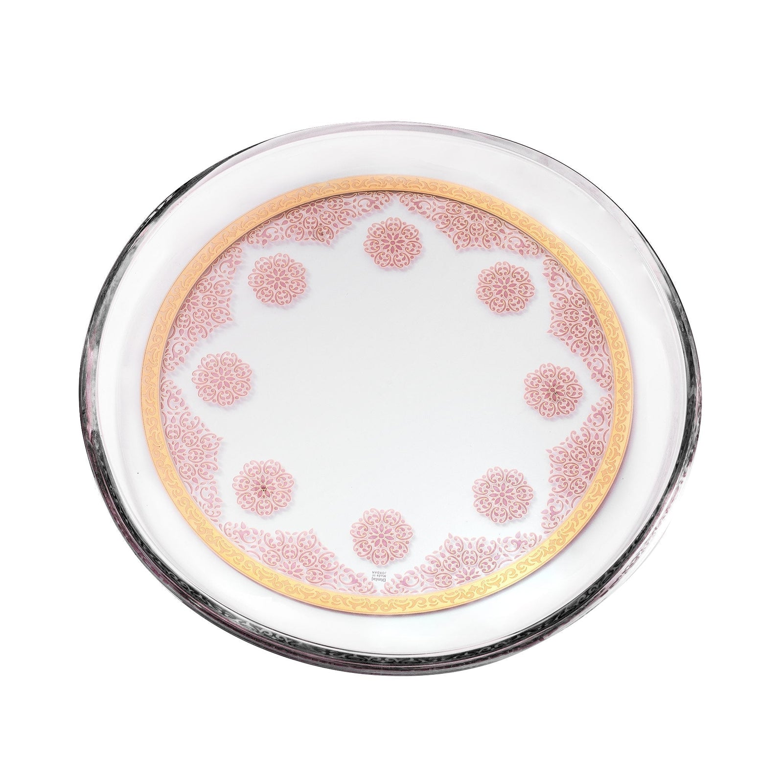 Dimlaj Selena Glass Plate (Gold & Pink) - Premium Platters from Selena By Dimlaj - Just $212!