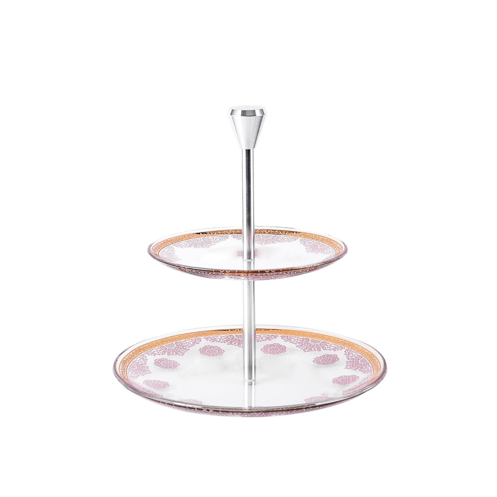 Dimlaj Selena 2 Tiered Tray (Gold & Pink) - Premium Stands from Selena By Dimlaj - Just $168!