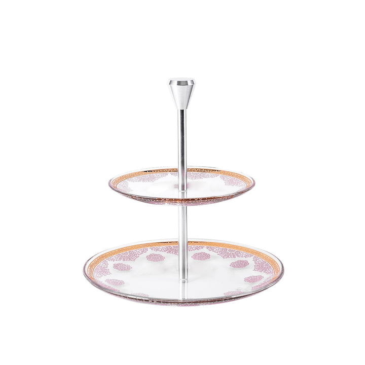 Dimlaj Selena 2 Tiered Tray (Gold & Pink) - Premium Stands from Selena By Dimlaj - Just $168!