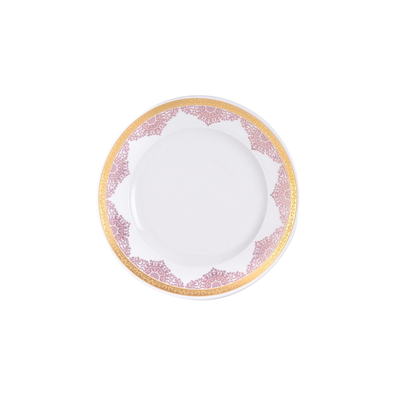 Dimlaj Selena Set of 6 Pcs Dessert Plates (Gold & Pink) - Premium Porcelain Plates from Selena By Dimlaj - Just $252!