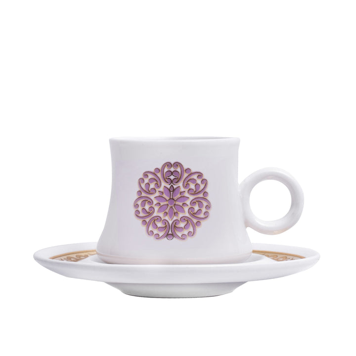 Dimlaj Selena Set of 6 Pcs Turkish Coffee Cups and Saucers (Gold & Pink) - Premium Coffee Cups from Selena By Dimlaj - Just $200!