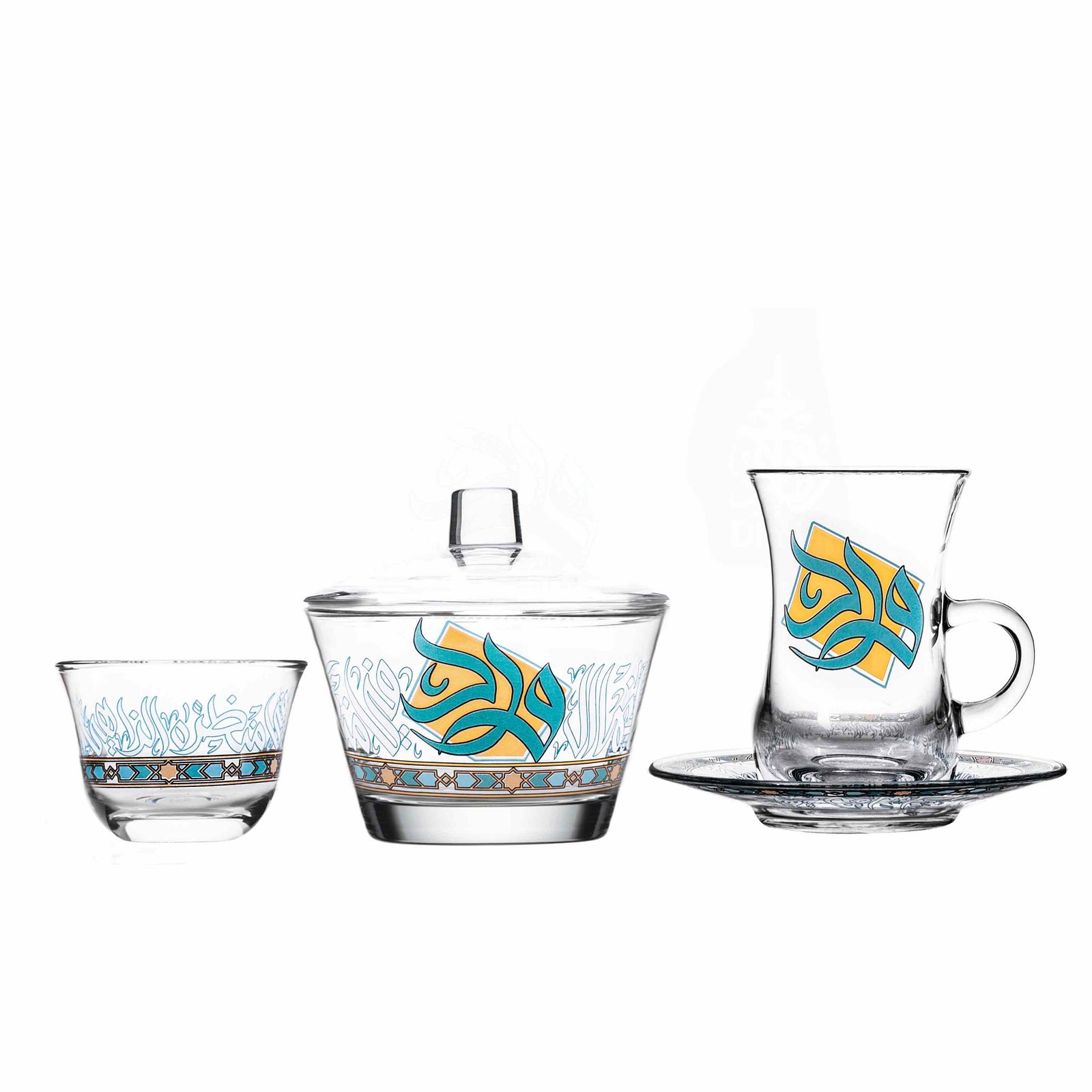 Dimlaj Wurood Set of 20 Pcs Assorted Drinkware (Gold and Green) - Premium Special Sets from Wurood By Dimlaj - Just $370!